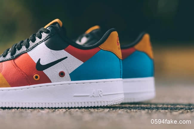 耐克全新配色刺绣小勾+彩色拼接Nike Air Force 1海外现已发售！ 货号：CI006-101