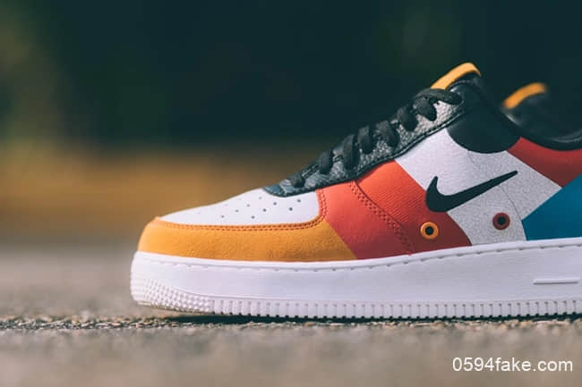 耐克全新配色刺绣小勾+彩色拼接Nike Air Force 1海外现已发售！ 货号：CI006-101