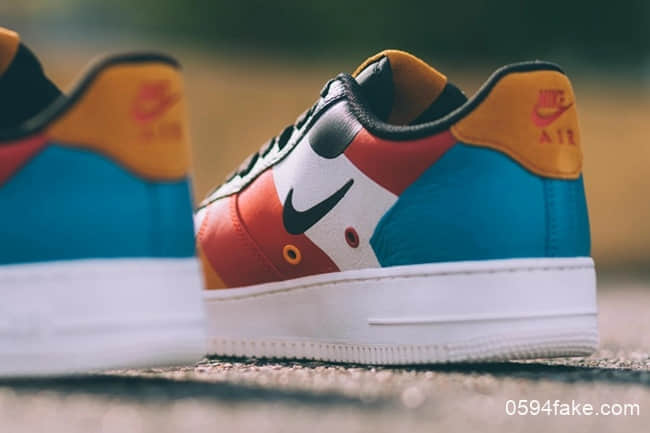 耐克全新配色刺绣小勾+彩色拼接Nike Air Force 1海外现已发售！ 货号：CI006-101