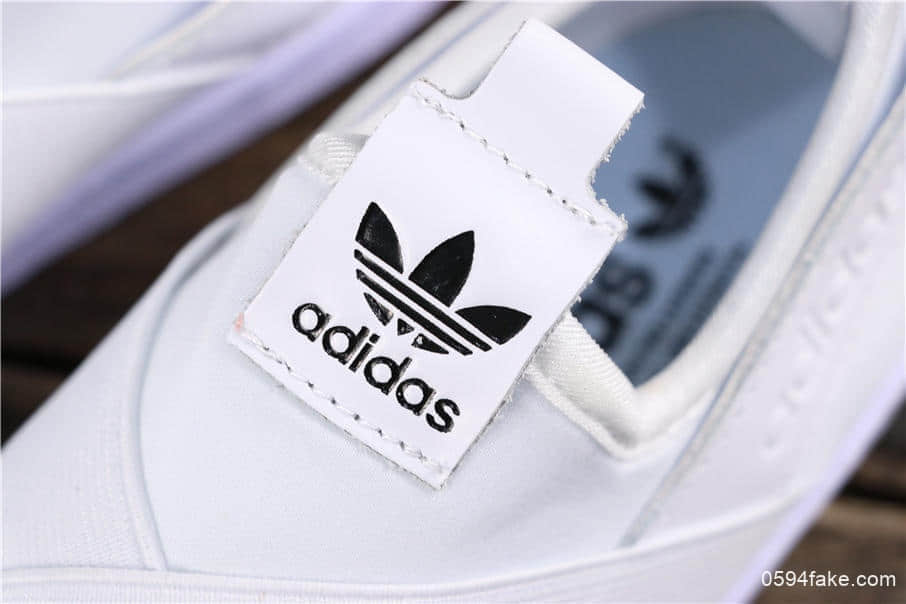 阿迪达斯Adidas SUPERSTAR SLIP ON W S贝壳头公司级交叉绑带全白白山联名款区别市面通货版本 货号:S81338