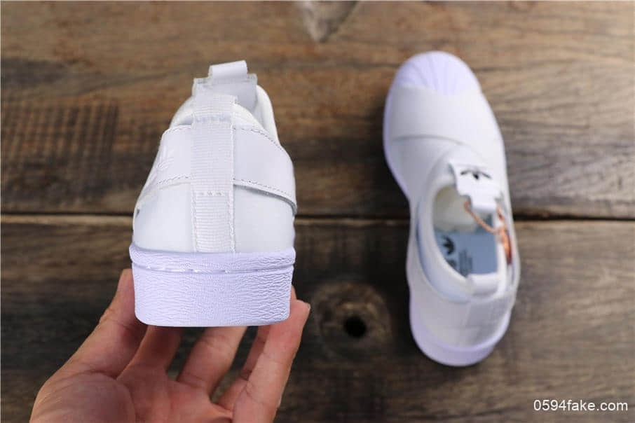 阿迪达斯Adidas SUPERSTAR SLIP ON W S贝壳头公司级交叉绑带全白白山联名款区别市面通货版本 货号:S81338