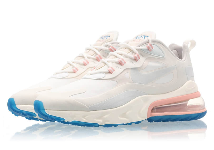 Nike Air Max 270 React“Summit White”耐克全新Max270属于夏天的配色 货号:AO4971-100