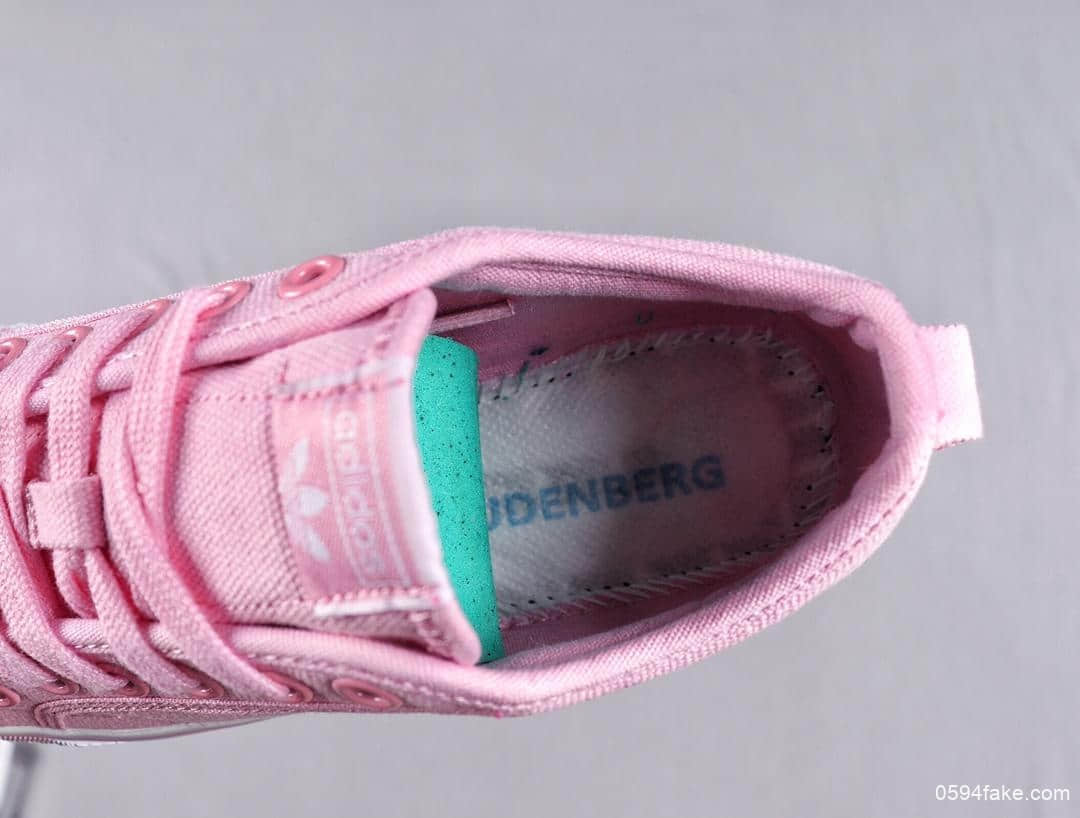 阿迪达斯Adidas Nizza-M公司级渠道订单夏季校园潮鞋元素设计粉色联名款 货号：EF1877