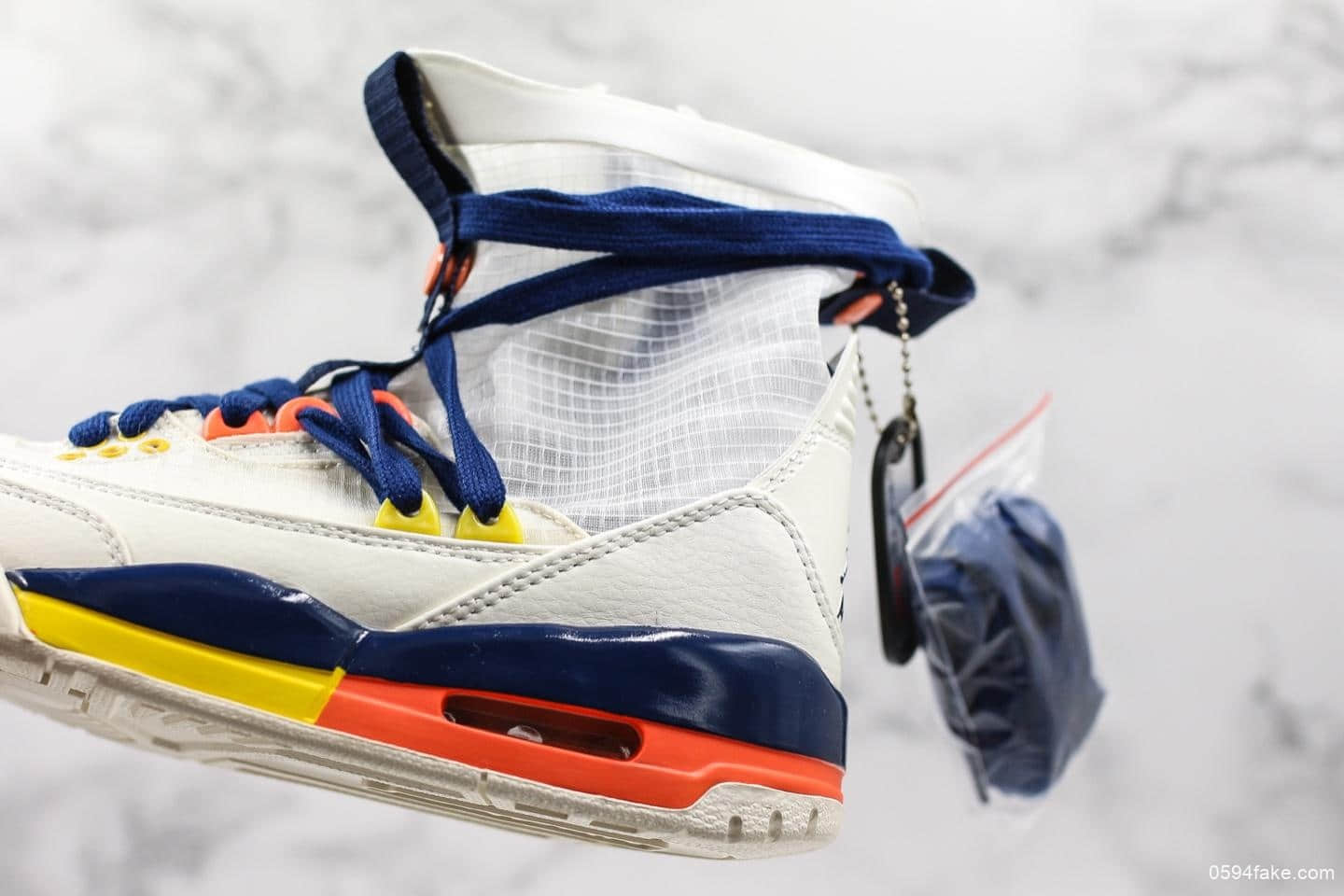 耐克Nike Air Jordan 3 RTR EXP Lite公司级AJ3白蓝配色透明蝉翼休闲穿搭文化篮球中筒靴 货号：BQ8394-100