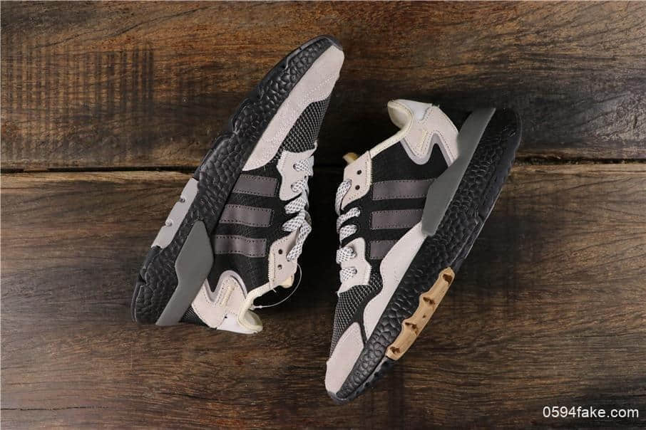 阿迪达斯Adidas Nite Jogger 2019 Boost真标高品质夜行者男鞋黑橙运动经典跑步鞋 货号：BD7933