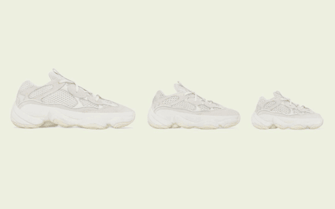 侃爷椰子Adidas Yeezy 500“Bone White”搭载黄油色外底！将于8月份发售！