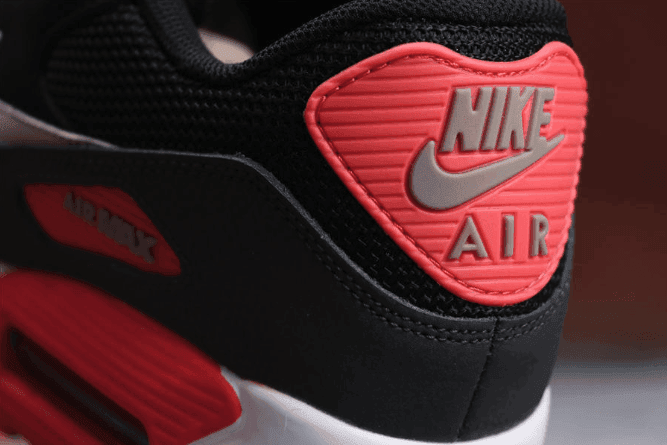 Nike Air Max 90 ESSENTIAL黑白粉 耐克透明气垫网布运动鞋 货号：537384-006