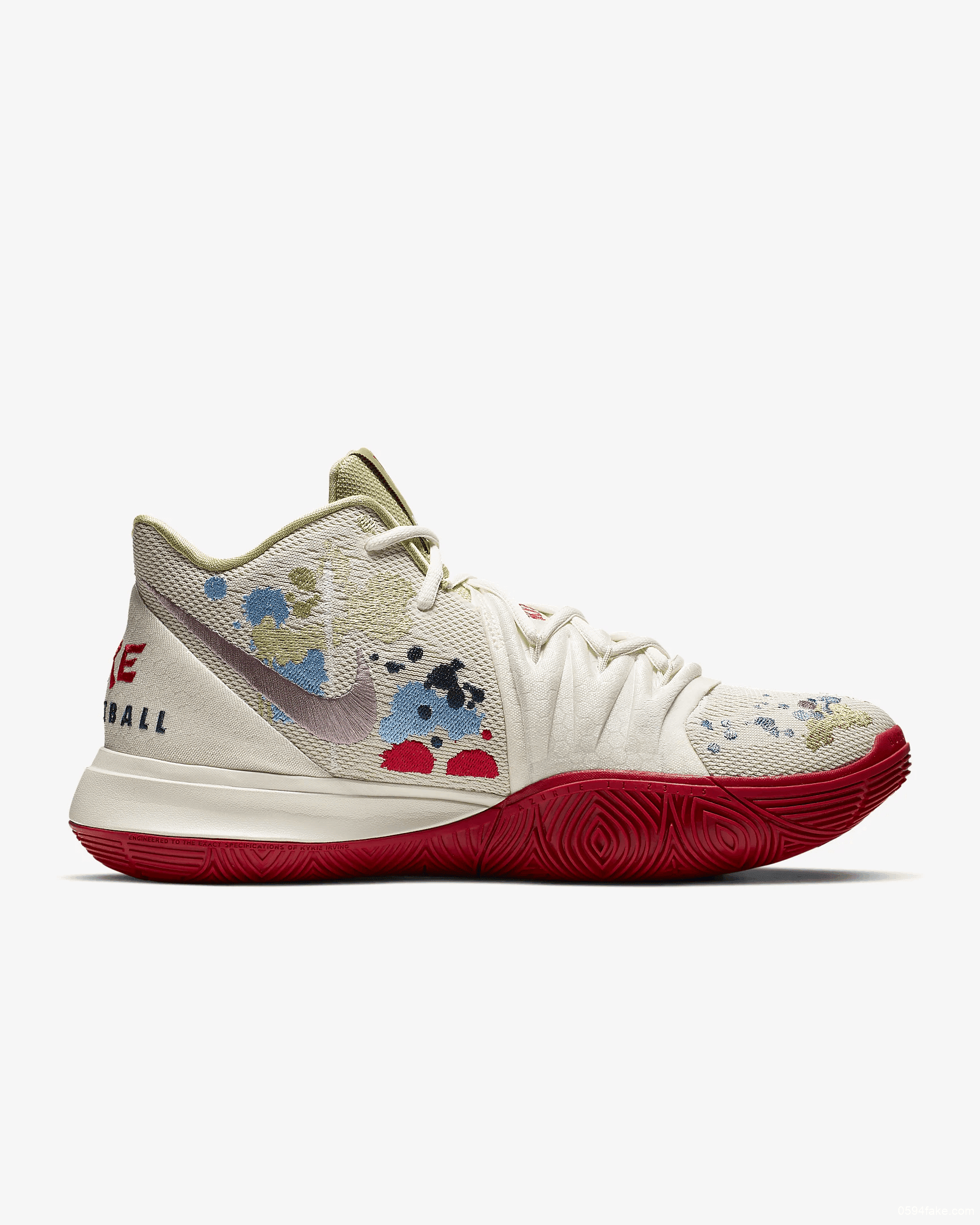 Nike Kyrie 5 Bandulu PE颜料撒了?才不是!是刺绣! 货号:CK5837-100