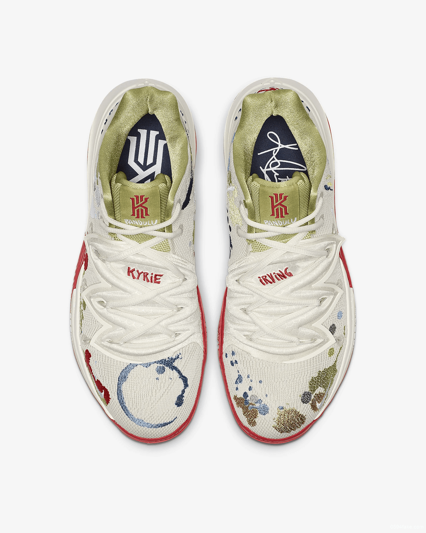 Nike Kyrie 5 Bandulu PE颜料撒了?才不是!是刺绣! 货号:CK5837-100