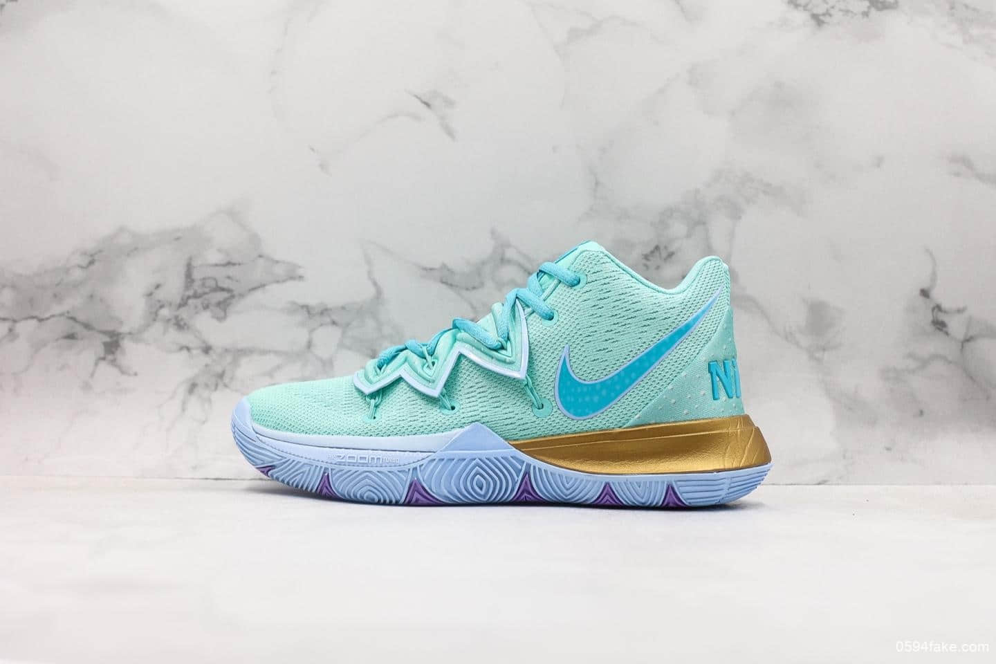 耐克Nike Kyrie 5纯原版本欧文5代官方限定配色透气针织全新实战缓震大底实战欧文5章鱼哥配色篮球鞋 货号：AO2919-409