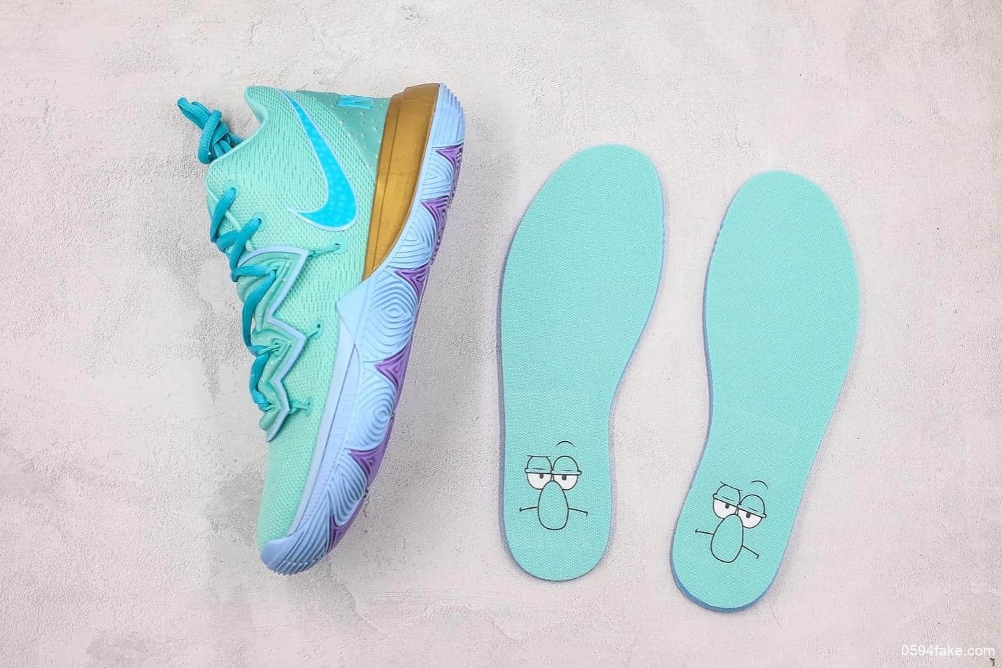 耐克Nike Kyrie 5纯原版本欧文5代官方限定配色透气针织全新实战缓震大底实战欧文5章鱼哥配色篮球鞋 货号：AO2919-409