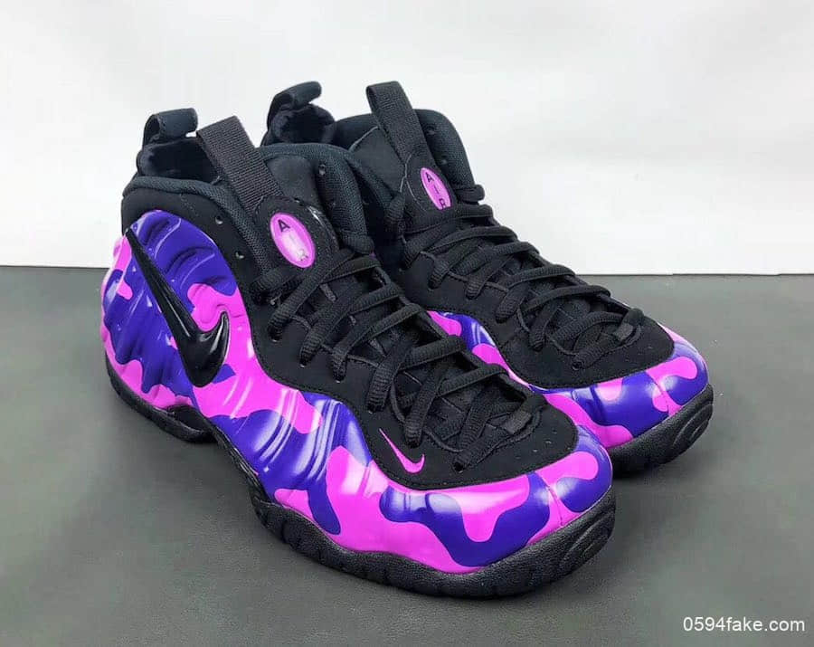 紫迷彩喷泡!酷炫十足!Nike Air Foamposite Pro“Purple Camo”后天发售! 货号:624041-012