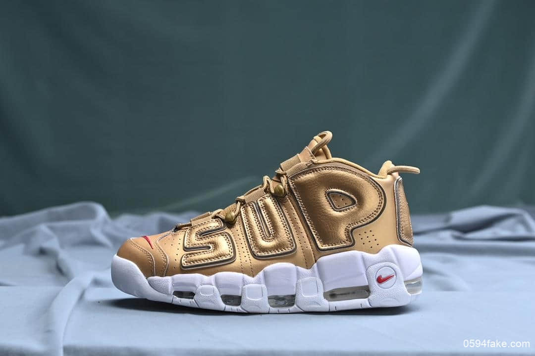 耐克Nike Air More Uptempo皮蓬经典高街百搭篮球鞋系列联名款真标原盒顶级小潘气垫头层牛巴革鞋面 货号:902290-700