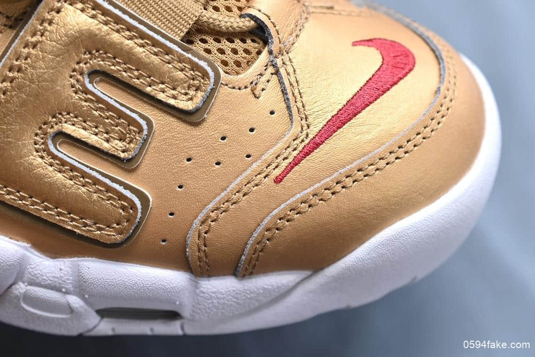 耐克Nike Air More Uptempo皮蓬经典高街百搭篮球鞋系列联名款真标原盒顶级小潘气垫头层牛巴革鞋面 货号:902290-700