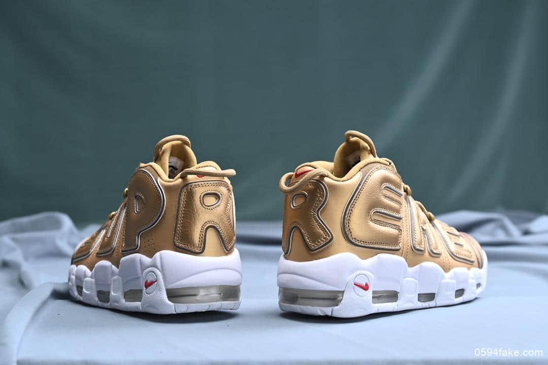 耐克Nike Air More Uptempo皮蓬经典高街百搭篮球鞋系列联名款真标原盒顶级小潘气垫头层牛巴革鞋面 货号:902290-700