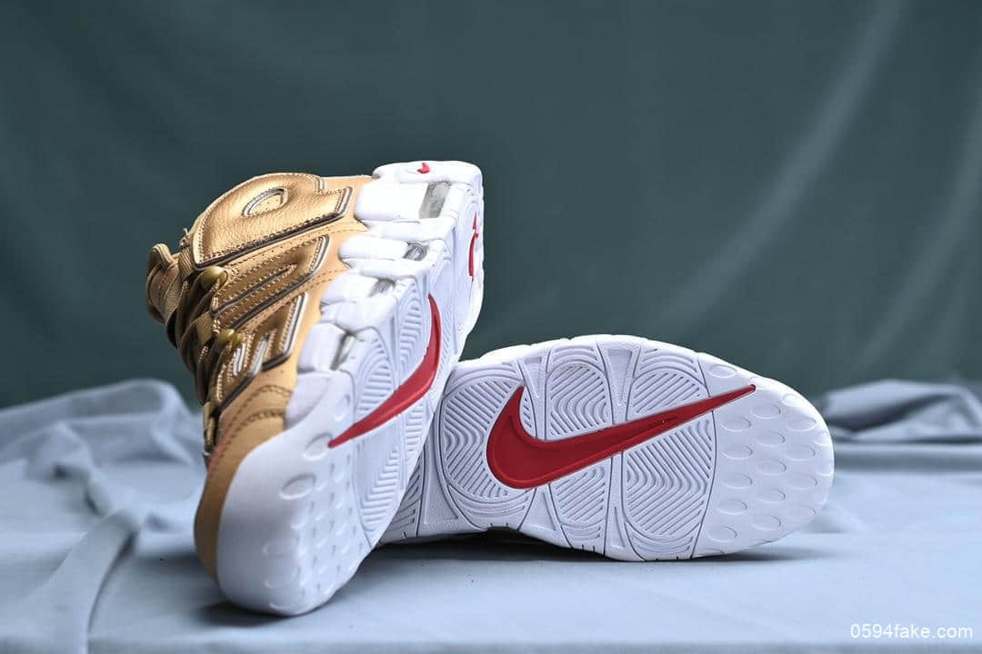 耐克Nike Air More Uptempo皮蓬经典高街百搭篮球鞋系列联名款真标原盒顶级小潘气垫头层牛巴革鞋面 货号:902290-700