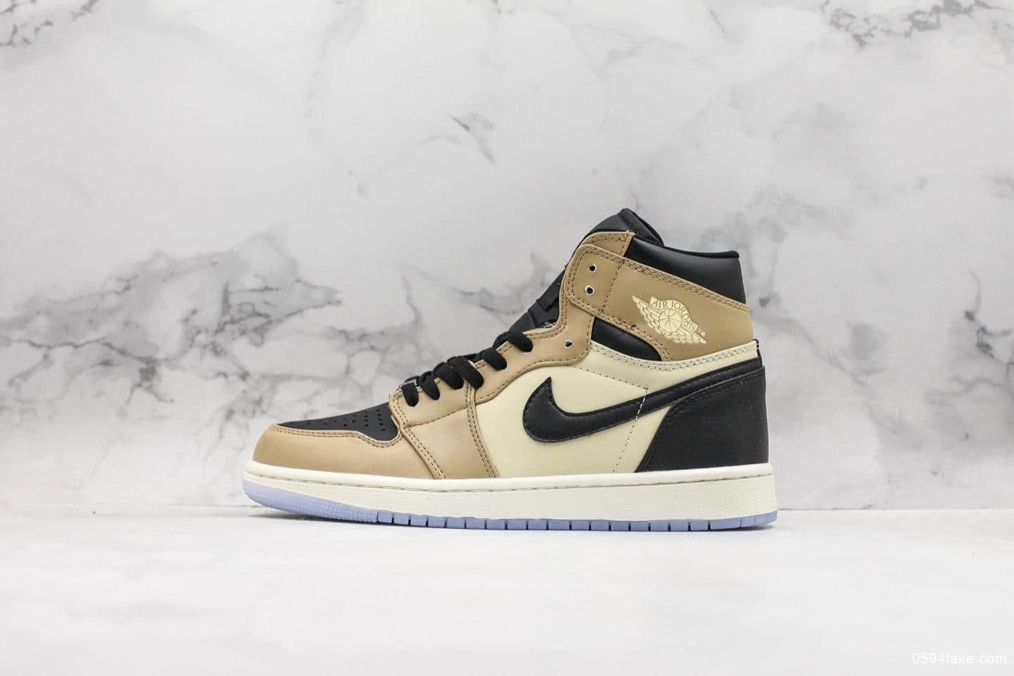 乔丹Air Jordan 1 Fossil公司级版本奶茶配色乔1高帮水晶第顶级复刻板鞋正确中底区别市面通货版本 货号：AH7389-003