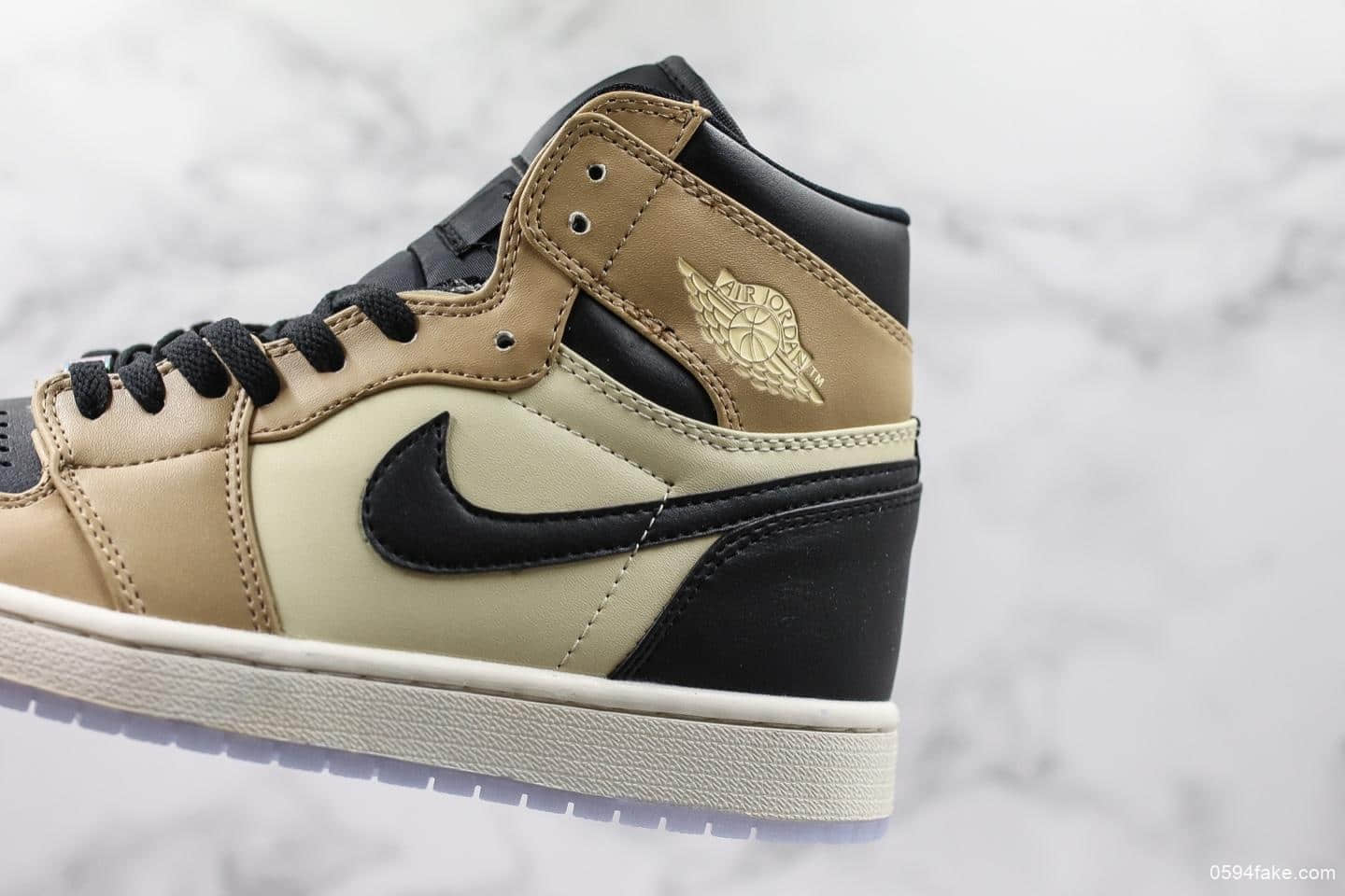 乔丹Air Jordan 1 Fossil公司级版本奶茶配色乔1高帮水晶第顶级复刻板鞋正确中底区别市面通货版本 货号：AH7389-003
