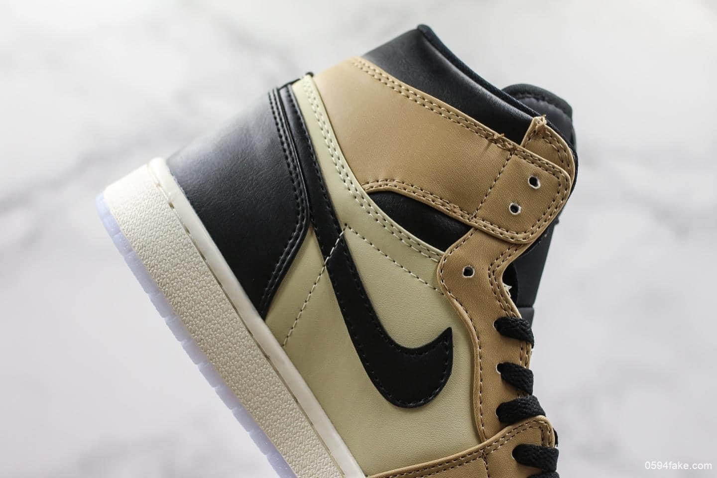 乔丹Air Jordan 1 Fossil公司级版本奶茶配色乔1高帮水晶第顶级复刻板鞋正确中底区别市面通货版本 货号：AH7389-003