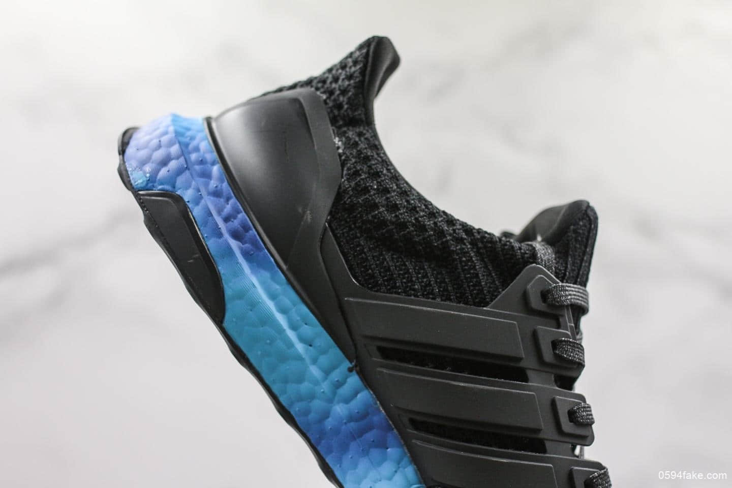 阿迪达斯Adidas Ultra Boost 4.0黑蓝扎染公司级版本全掌爆米花透气跑步鞋官方正确细节区别市面通货 货号：FV7281