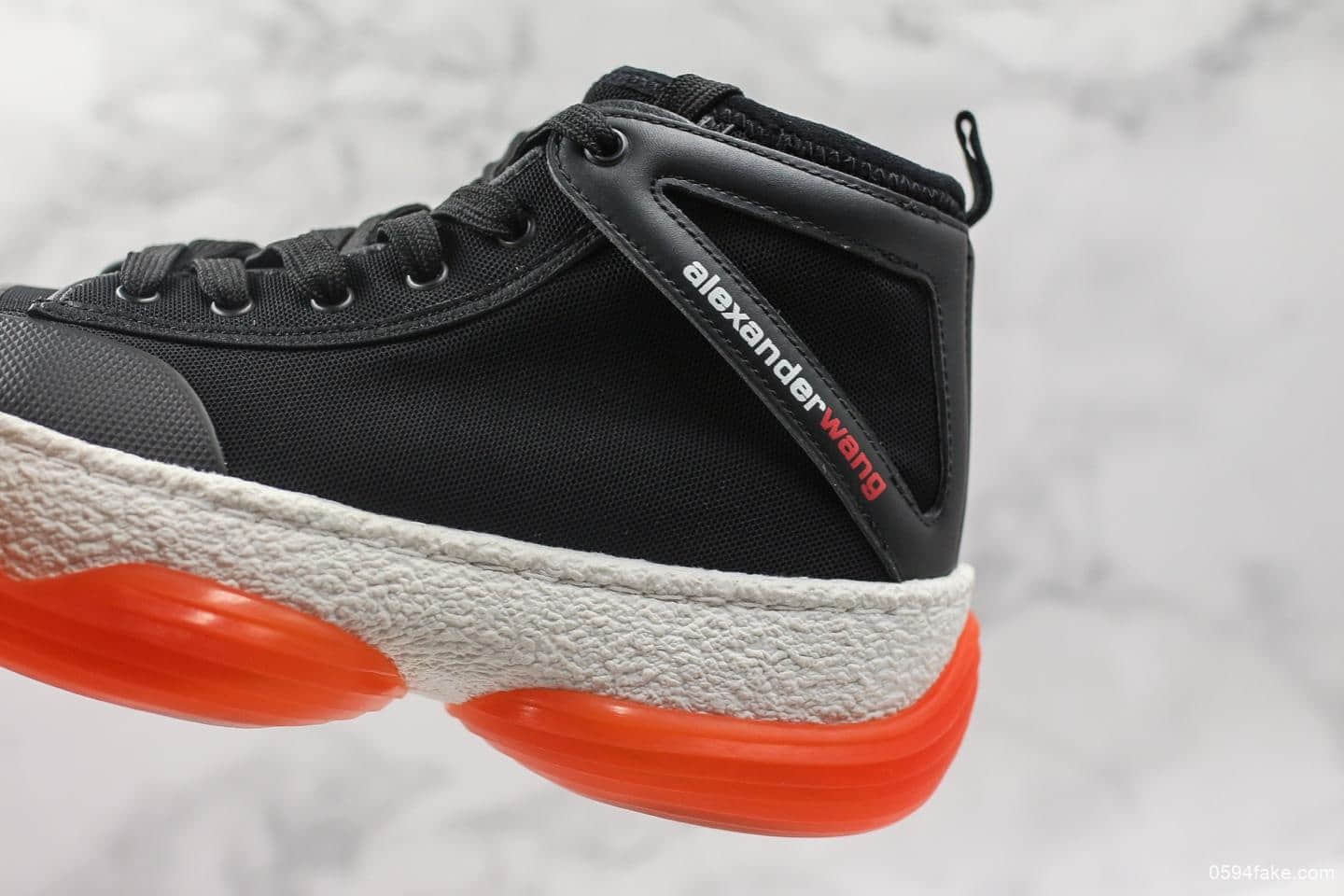 亚历山大·王Alexander Wang A1 Combat Boot黑橙白公司级带半码 松糕厚底老爹风球鞋 货号：3049N0039M