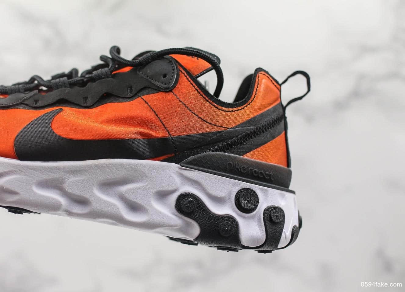 耐克React Element 55 PRM SU19高桥盾联名落叶橘公司级带半码 原厂韩国进口纱网 货号：BQ9241-001