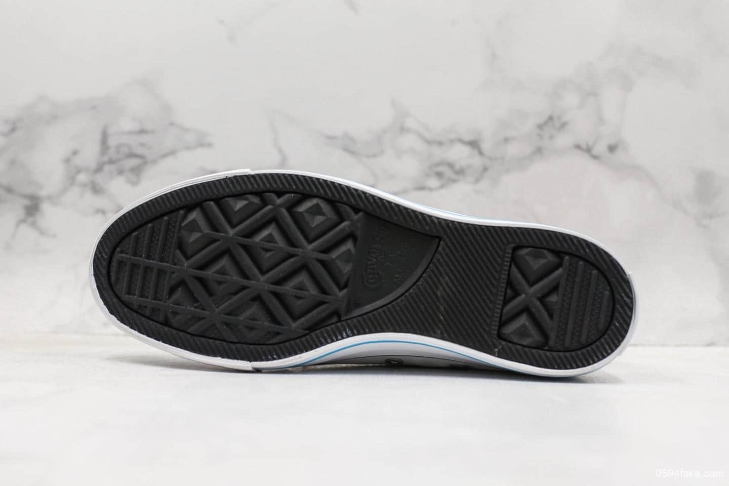 匡威Converse Chuck Taylor AII Star蓝白彩色字母涂鸦帆布鞋公司级带半码 时尚潮人必备单品 货号：164091C