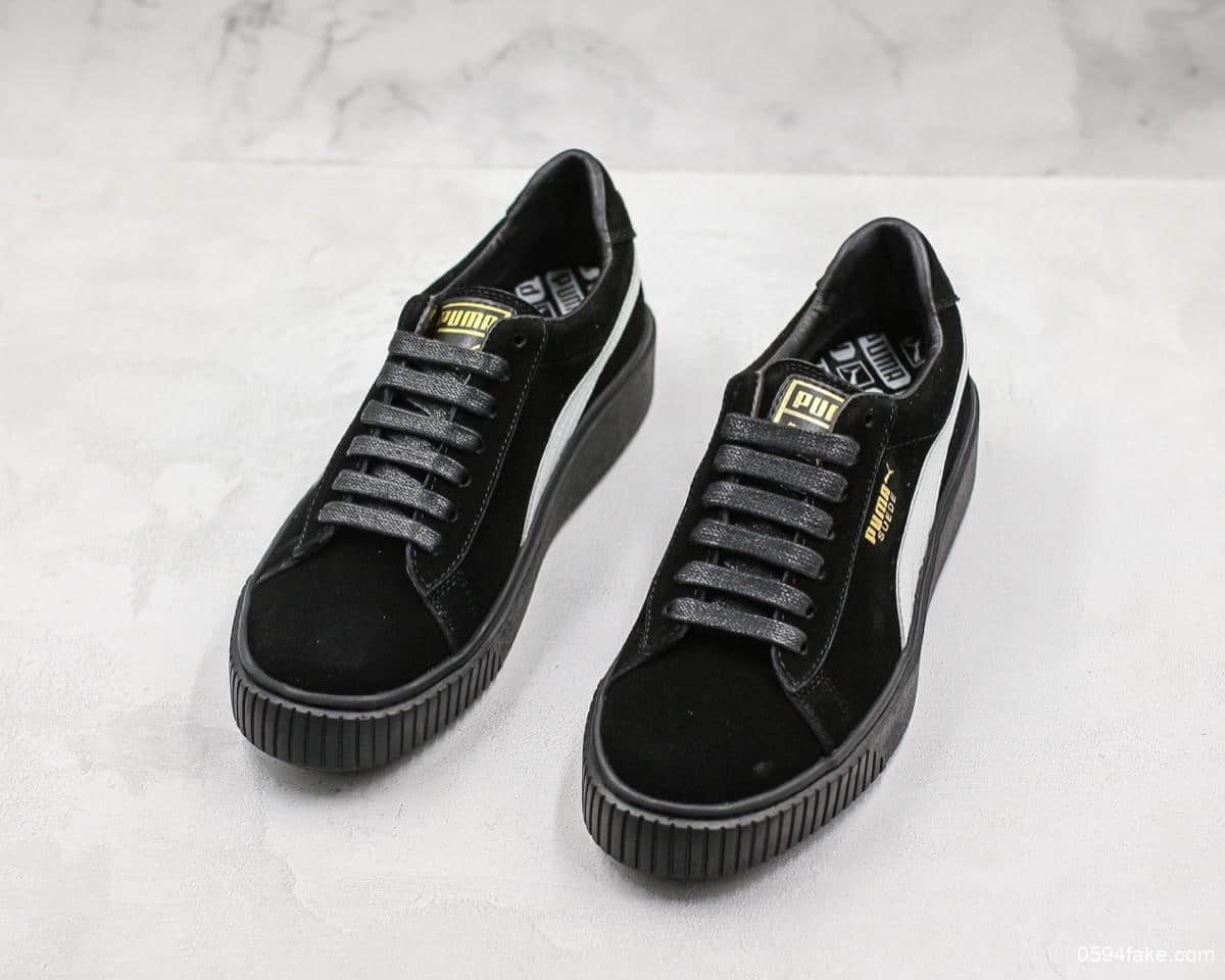 彪马Puma Suede platform蕾哈娜二代黑色公司级 日常百搭街拍首选 货号：366009-02