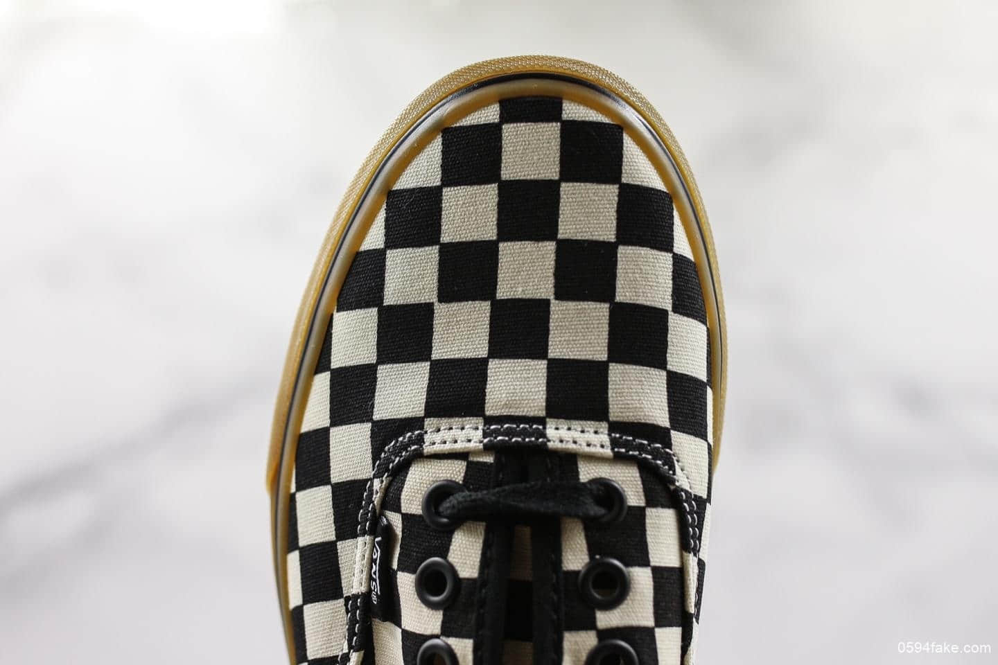 万斯Vans Authentic黑白棋盘格真标带半码 休闲帆布板鞋真标硫化大底 货号：VN0004MKIBB