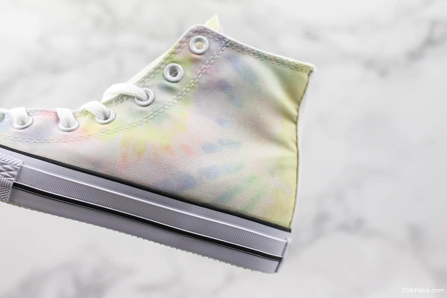 匡威Converse Chuck Taylor意大利限定扎染渐变马卡龙高帮帆布鞋真标带半码三星标欧斯奈鞋垫真标原盒 货号：162150C