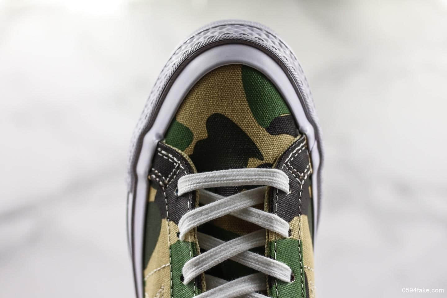 匡威Converse One Star杰克一星木村系列低帮迷彩军绿真标带半码复古硫化板鞋全新黑盒新标 货号:165027C