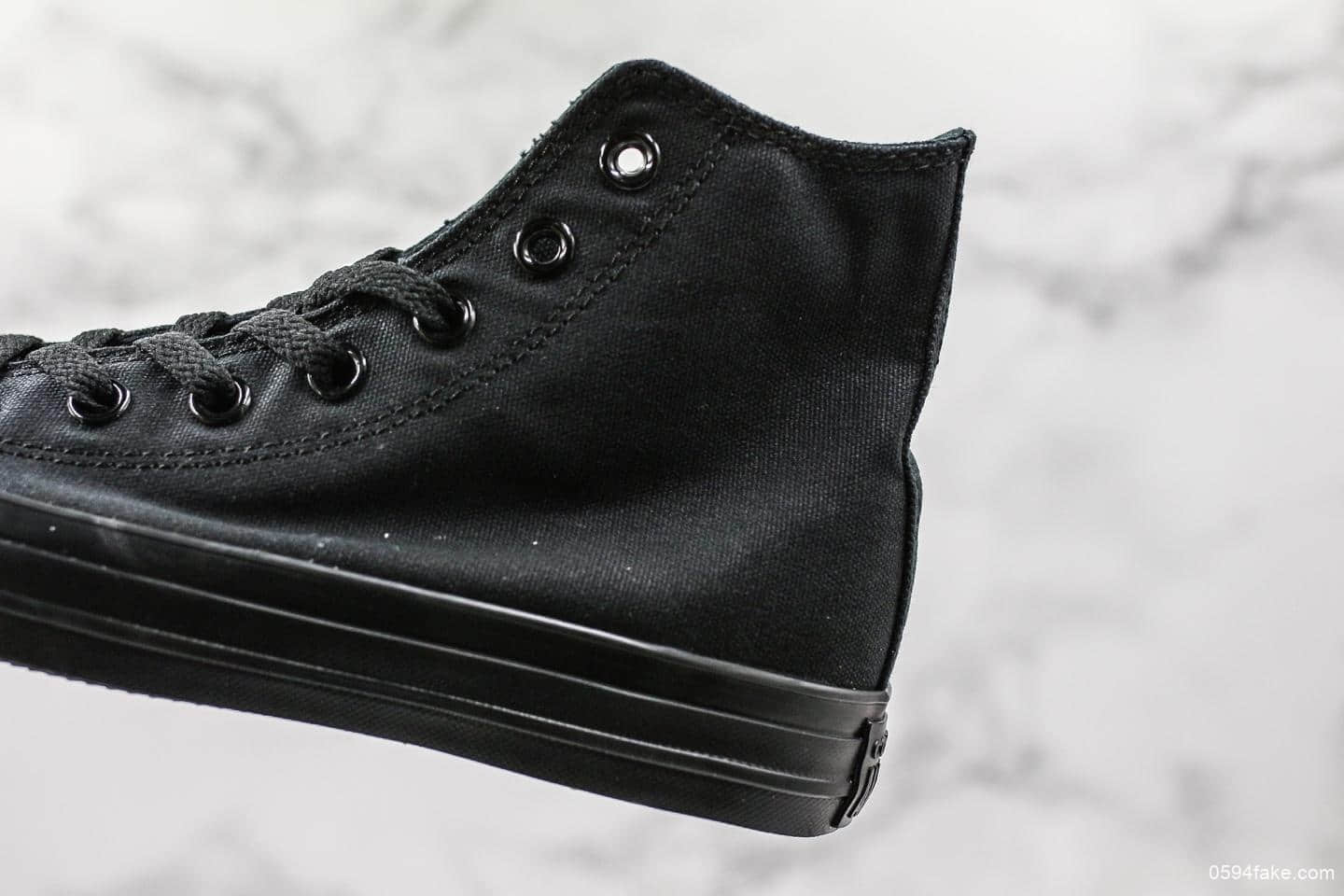 匡威Converse Chuck Taylor All Star Core Hi黑色高帮帆布鞋真标带半码原盒原标原厂硫化楦型 货号:1Z588