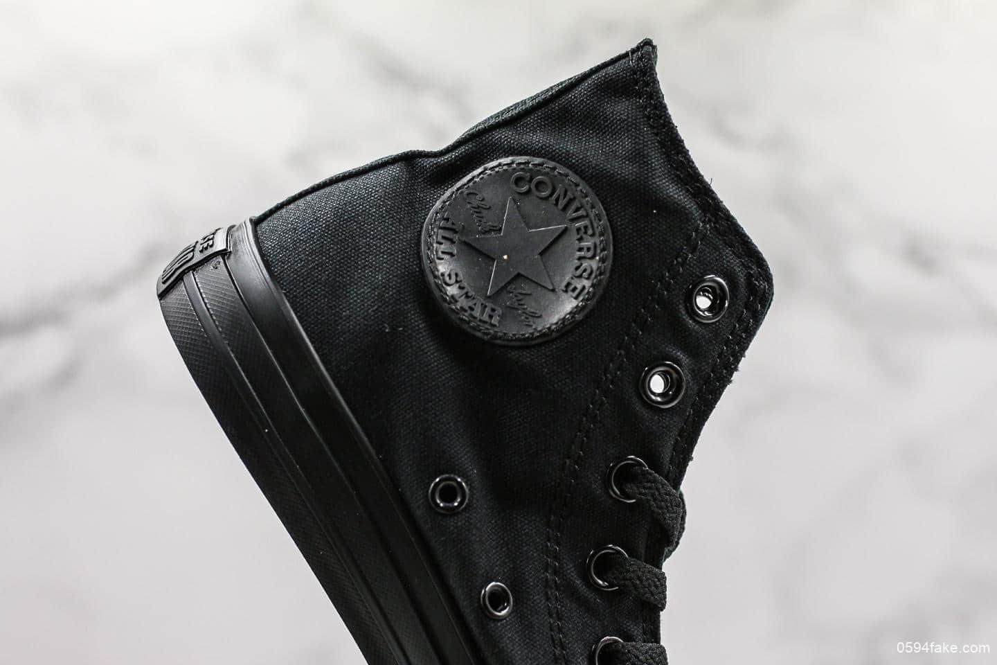 匡威Converse Chuck Taylor All Star Core Hi黑色高帮帆布鞋真标带半码原盒原标原厂硫化楦型 货号:1Z588