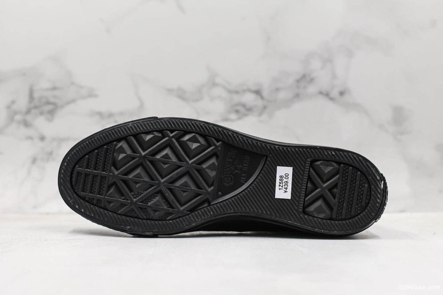 匡威Converse Chuck Taylor All Star Core Hi黑色高帮帆布鞋真标带半码原盒原标原厂硫化楦型 货号:1Z588