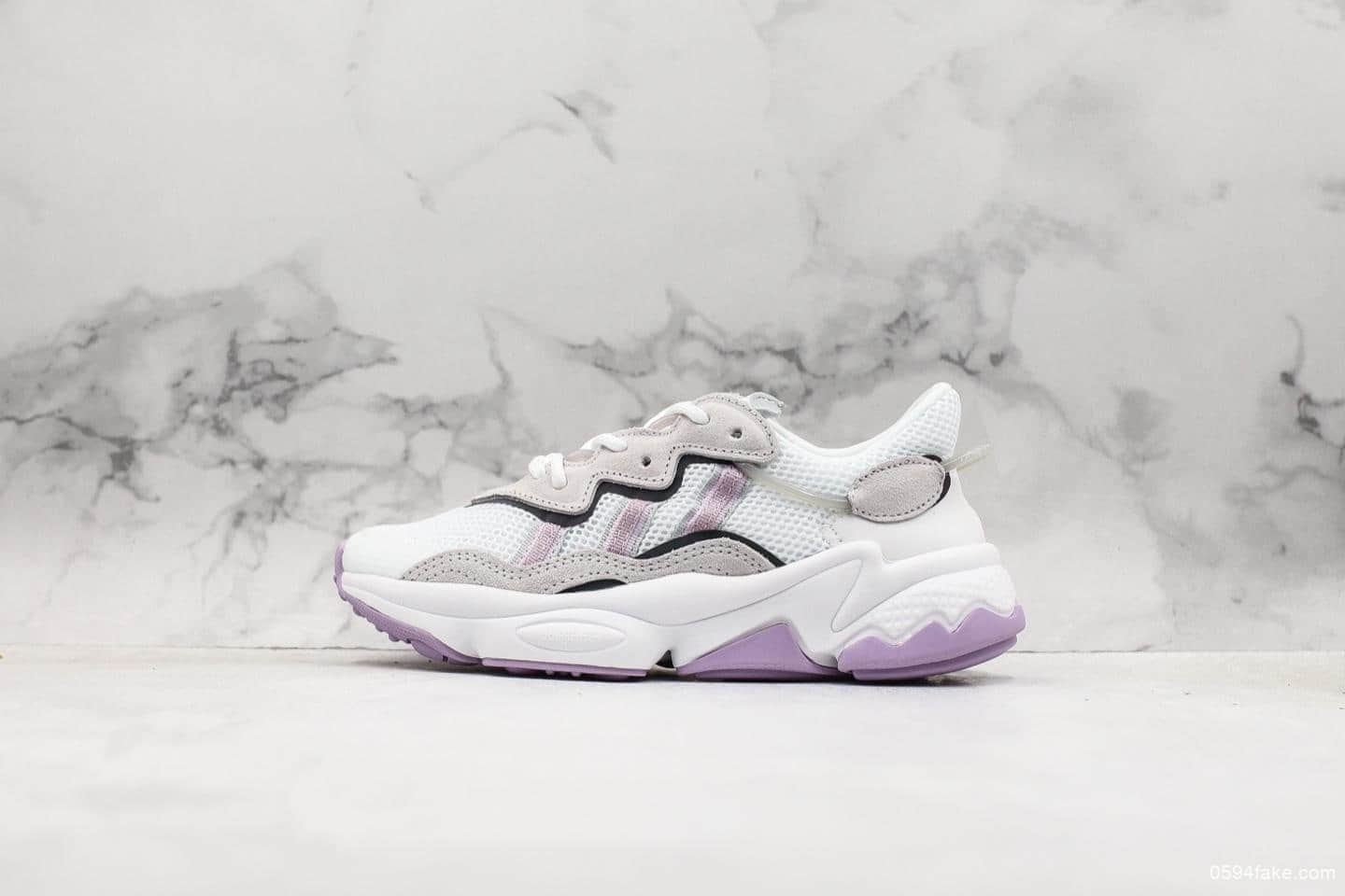 阿迪达斯Adidas Ozweego adiprene紫色真标带半码双层EVA高弹中底+耐磨橡胶外底 货号:EG9204