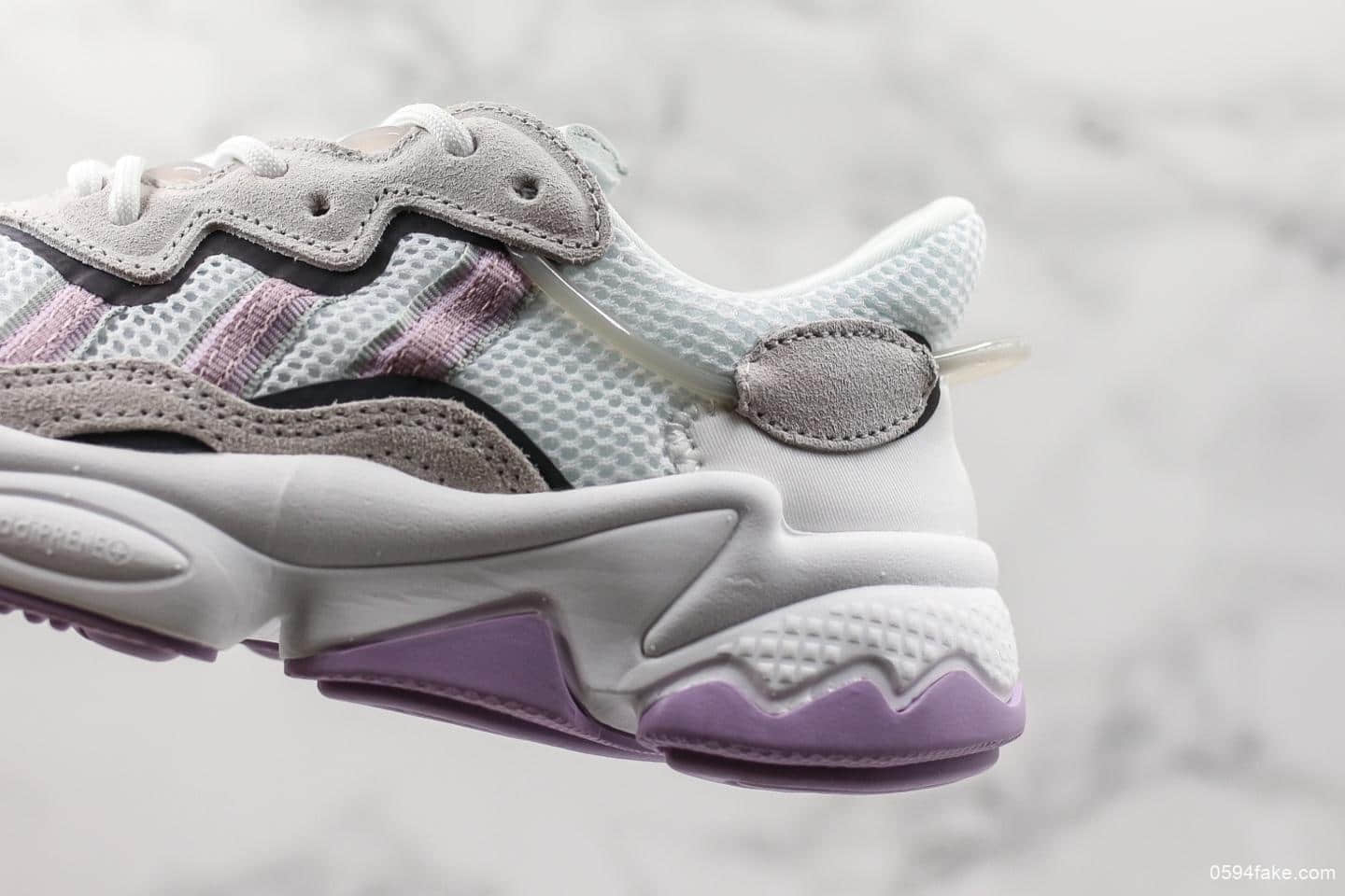 阿迪达斯Adidas Ozweego adiprene紫色真标带半码双层EVA高弹中底+耐磨橡胶外底 货号:EG9204