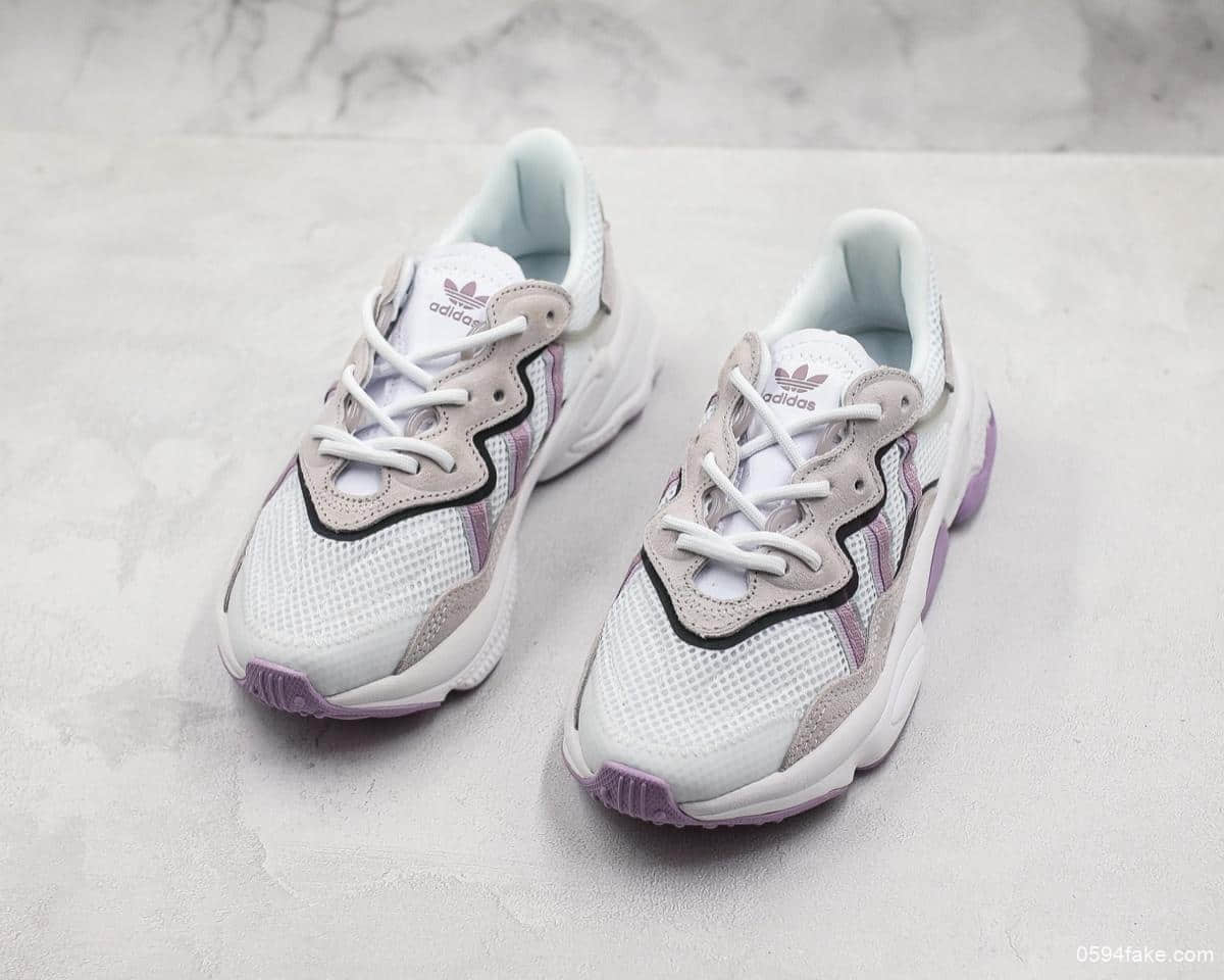 阿迪达斯Adidas Ozweego adiprene紫色真标带半码双层EVA高弹中底+耐磨橡胶外底 货号:EG9204