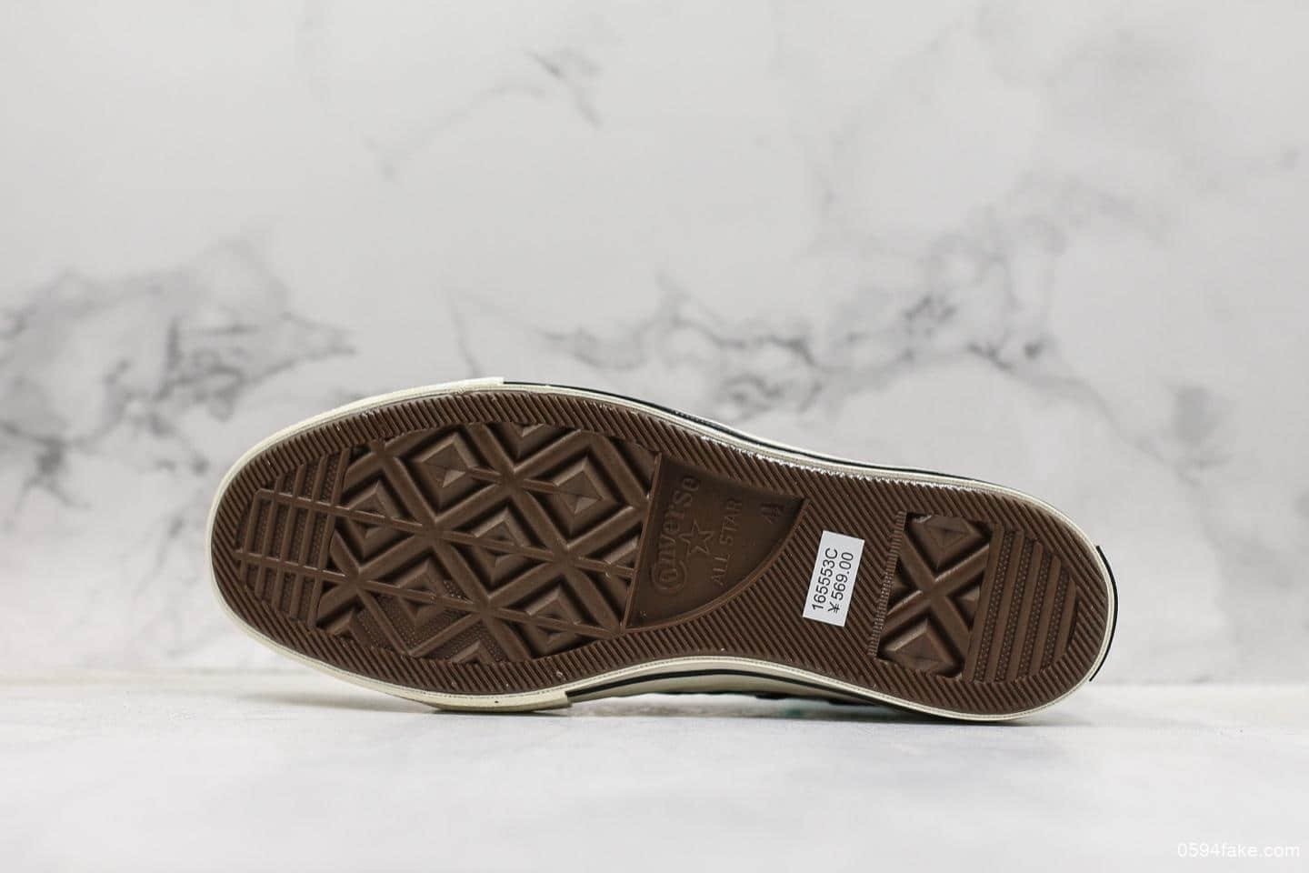 匡威Converse Chuck 1970s公司级版本真标硫化双围条正确硅蓝中底高帮帆布鞋 货号：165553C