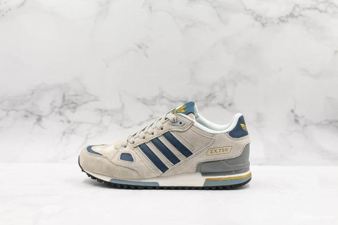 阿迪达斯Adidas Originals ZX750公司级版本阿迪达斯三叶草经典复古校园系列原标半码专柜同步国内标原盒