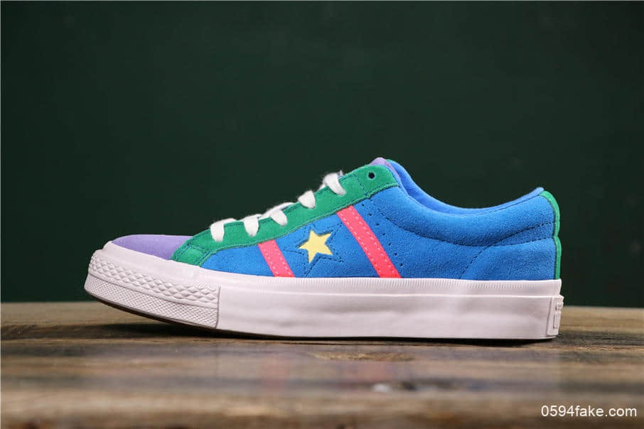 匡威CONVERSE JACK STAR STAR&BARS J SUEDE公司级版本杰克一星系列复古硫化低帮板鞋 货号：164392C