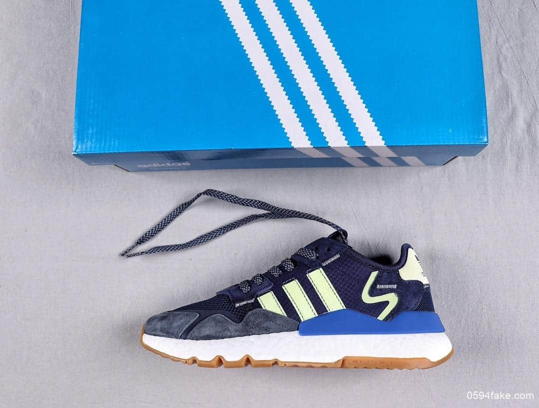 阿迪达斯Adidas Nite Jogger 2019 Boost公司级3M反光联名夜行者复古跑鞋原盒原标全掌Boost科技 货号：EG2956