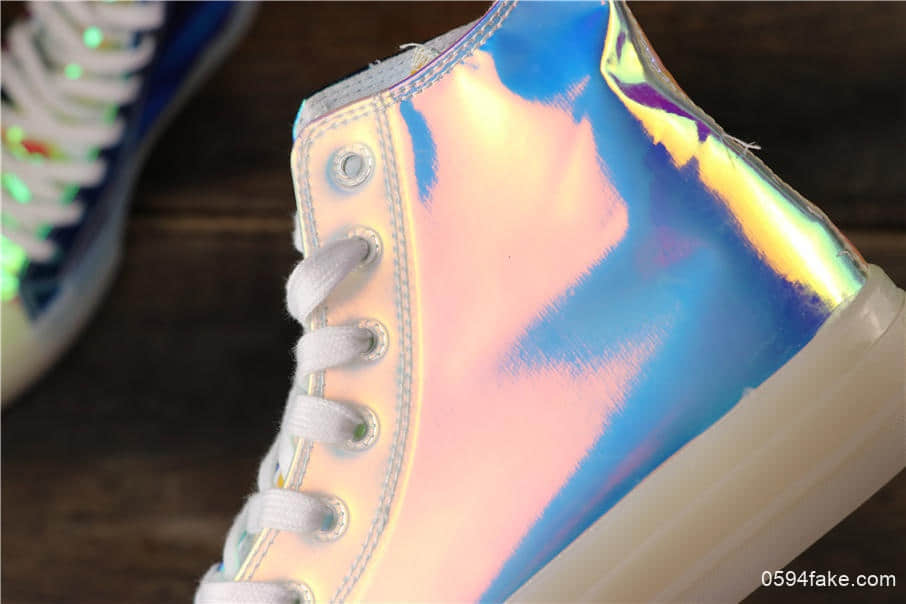 匡威Converse Chuck 70 Translucent Midsole High真标品质经典改良冷硫技术高帮帆布百搭板鞋多彩镜皮面镭射炫彩 货号：163786C