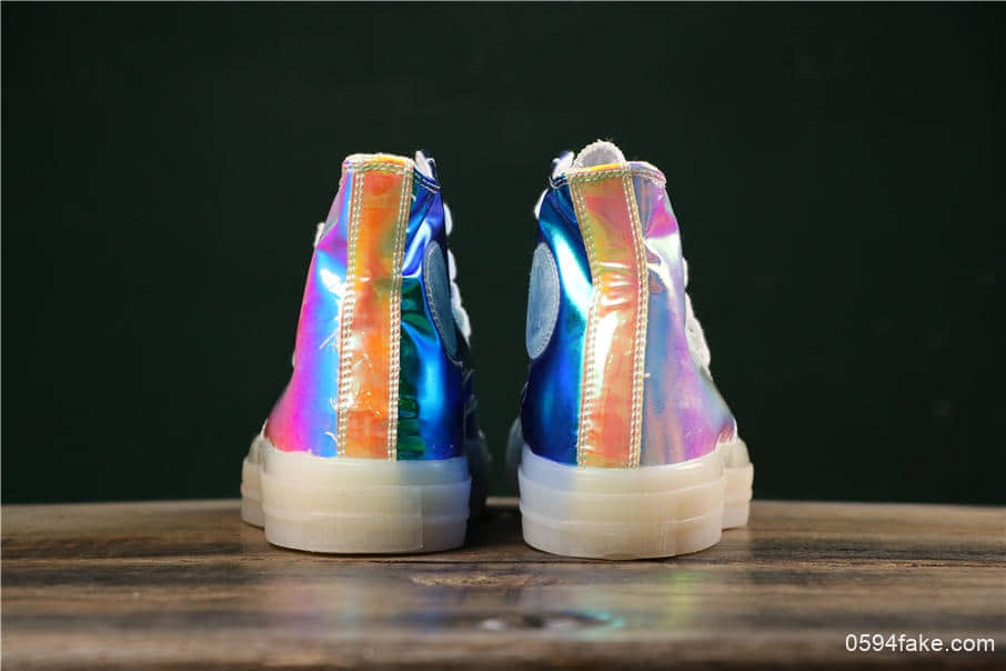 匡威Converse Chuck 70 Translucent Midsole High真标品质经典改良冷硫技术高帮帆布百搭板鞋多彩镜皮面镭射炫彩 货号：163786C