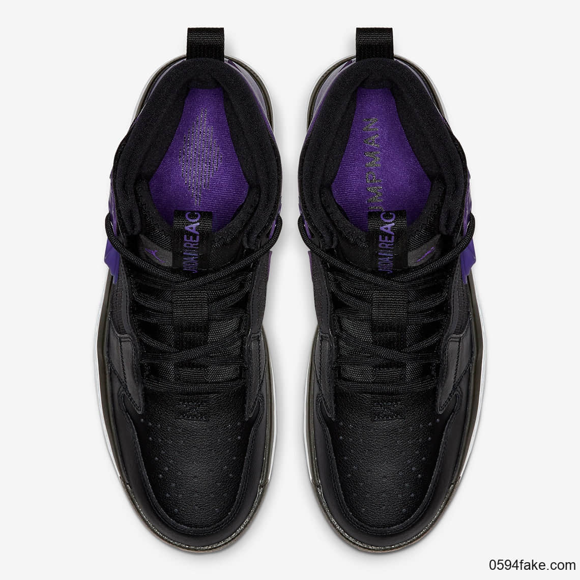 经典黑紫配色！这双Air Jordan 1 React你会入手吗？ 货号：AR5321-005