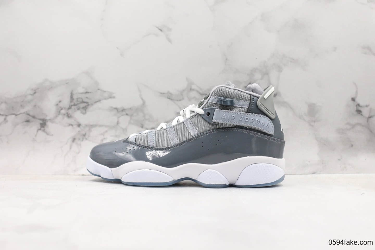 乔丹Air Jordan 6 Rings六冠王AJ6水泥灰纯原带半码 乔丹六代实战篮球鞋原厂碳纤维中底原装真猫眼 货号：322992-015