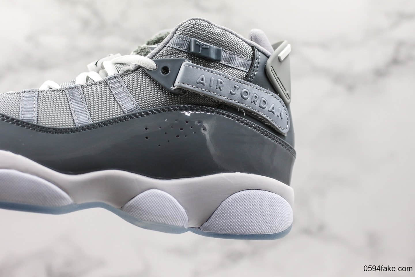 乔丹Air Jordan 6 Rings六冠王AJ6水泥灰纯原带半码 乔丹六代实战篮球鞋原厂碳纤维中底原装真猫眼 货号：322992-015