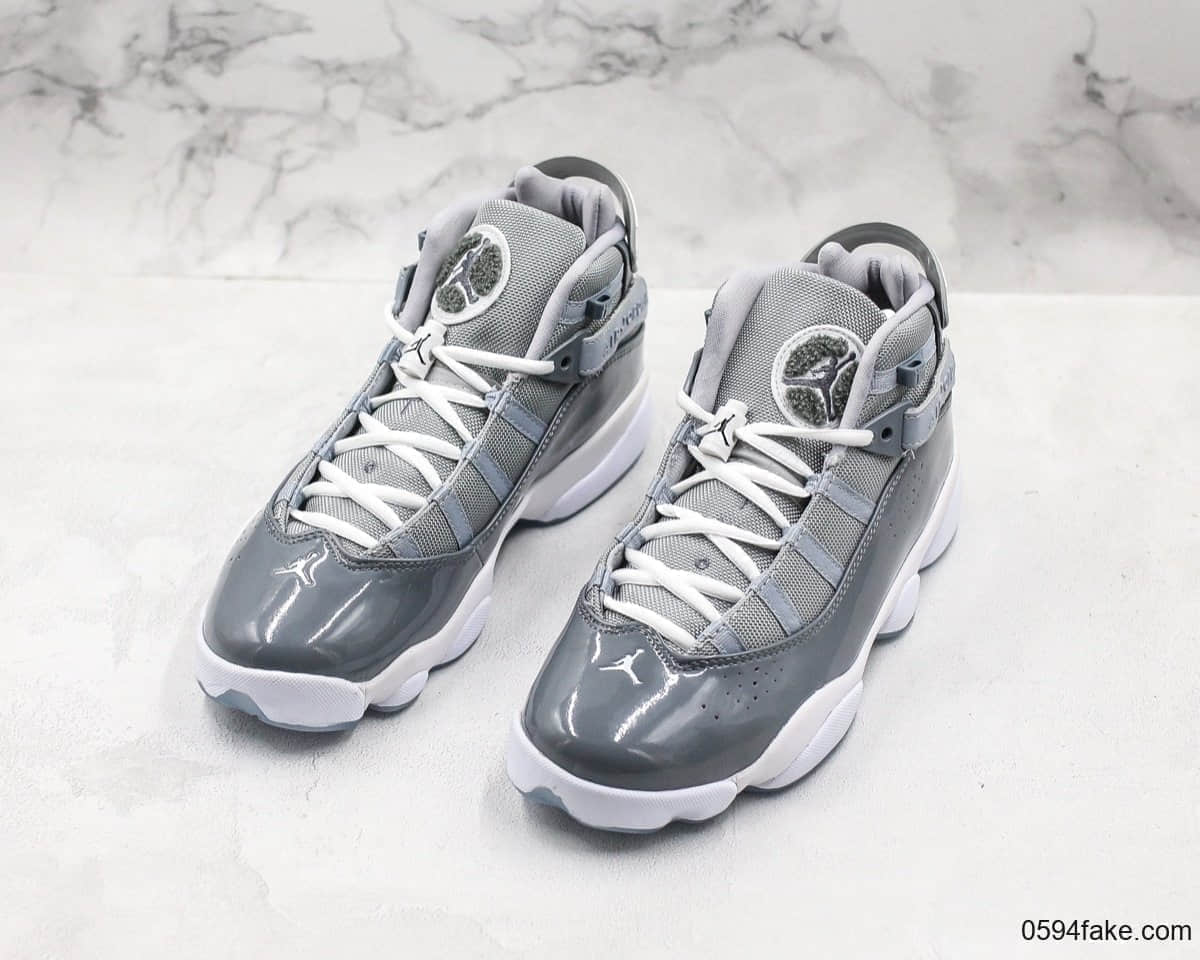 乔丹Air Jordan 6 Rings六冠王AJ6水泥灰纯原带半码 乔丹六代实战篮球鞋原厂碳纤维中底原装真猫眼 货号：322992-015