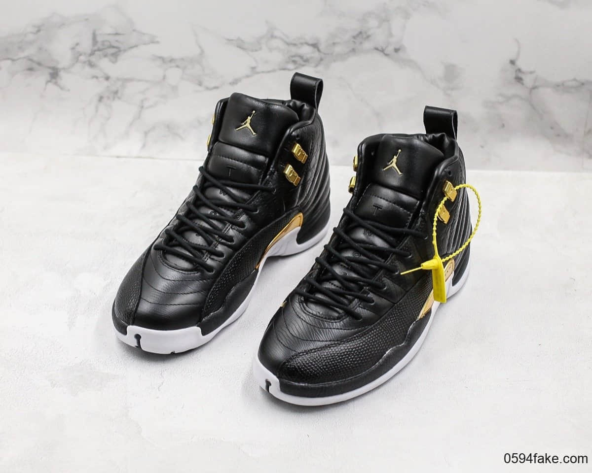 乔丹Air Jordan 12 “Midnight Black”黑金蛇纹OG纯原带半码实战篮球鞋 货号：AO6068-007