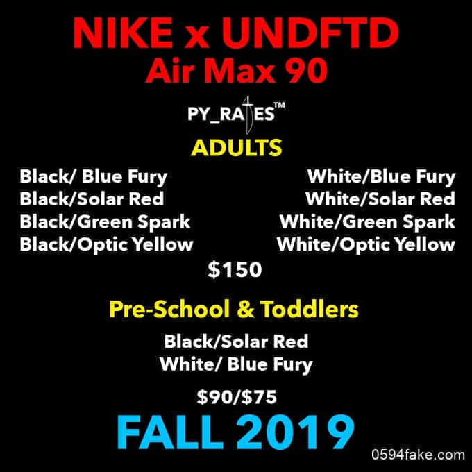 Undefeated x Nike Air Max 90系列白蓝配色曝光!不要错过!