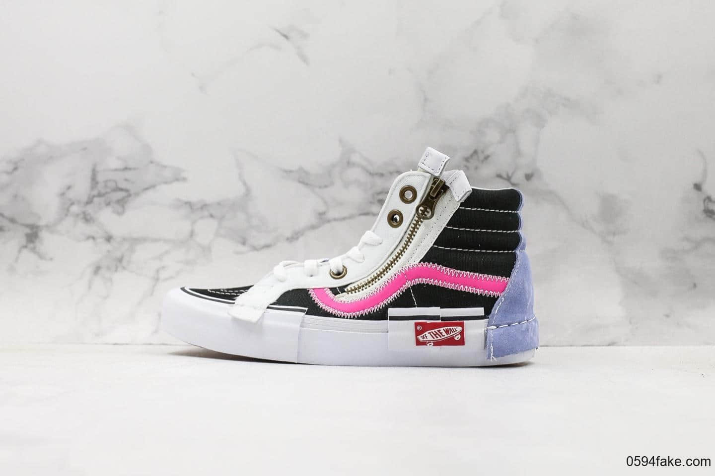 万斯VANS SK8-HI REISSUE CAP真标硫化版本万斯高帮解构紫粉色实拍首发拉链拼接高帮滑板鞋